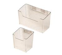 Rhawuy Contenitore per aglio da parete, cestino trasparente per condimenti per cucina/dispensa, installazione senza attrezzi, in plastica robusta, organizer versatile