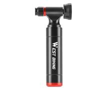 Rhawuy Cycling CO2 Inflator with Pressure Indicator | Aluminum Alloy Tire Pump for Road/Mountain | P & Schrader Valve Compatible | Portable CO2 Injector (Black)