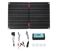 Rhawuy ETFE Foldable Solar Panel 60W | 60A Controller with OBD Plug Wire | 12V IP68 Weatherproof Car Solar Charger Kit for Camping/Travel/Outdoor