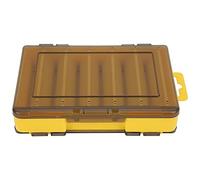 Rhawuy Fishing Tackle Box with Drain Holes | Small Polypropylene Hook Keeper Box for Artificial Lures/Fishing Hooks/Baits | Transparent Leak - Proof Storage Organizer with Secure (Yellow)