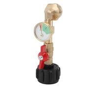 Rhawuy Gas Refill Adapter with Gauge | Brass Connector Fills 1 LB Bottles from 20 LB Tank | QCC1 C3H8 Fuel Tank Adapter for Camping/BBQ/Outdoor Use