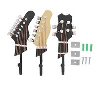 Rhawuy Guitar Wall Hooks 25kg Load | 3 Pack Decorative Synthetic Hooks for Hanging Coats/Hats/Bags | Strong Adhesive Wall Mount for Hallway, Living Room, Bedroom