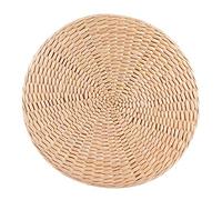 Rhawuy Handmade Thick Round Tatami Cushion | Sustainable Cattail Material for Yoga/Tea Ceremony/Home Decor | Breathable & Floor Pouf | 30x30x5cm