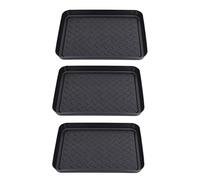 Rhawuy Interlocking Shoe Tray Set of 3 | Sturdy Plastic Boot Tray for Entryway/Mudroom/Garage | Water - Blocking Shoe Mat for Wet & Muddy Shoes | Organize Shoes, Boots & Pet Items