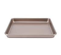 Rhawuy Nonstick Baking Pan | Food Grade Carbon Steel Bakeware with 0.8mm Thick Even Heating | Baking Sheet for Cookies/Cakes/Roasting | Household Baking Tray, Warp Guarded (A-10 [Heavy Steel] Shallow