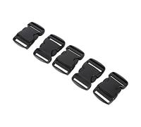 Rhawuy Quick Release Buckles 5 Pack - Dual Adjustable Plastic Side Release Buckles for Backpacks/Belts/Crafts | DIY Replacement Straps | Black (25mm)