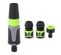 Rhawuy Set di ugelli per Tubo di spruzzatore d'Acqua da Giardino | Controllo del Flusso Regolabile e 5 modalità di spruzzo | Adattatore di connessione Rapida per Lavaggio dell'auto /