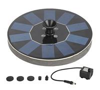 Rhawuy Solar Fountain Round 1.4W | Floating Solar Landscape Fountain with Lights for Pool/Pond/Garden | 3 Nozzles, 1500mAh Battery, Black