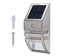 Rhawuy Solar Wall Fixture with Motion Sensor | 40LM Brightness & 5M Detection | Stainless Steel Outdoor Fixture for Garden/Porch/Walkway | IP44 Weatherproof & 10H Runtime