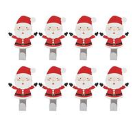 Rhawuy Stainless Steel Adhesive Hooks 8 Pack | No - Nails Strong Hold for Bathroom/Kitchen/Office | Organize Towels, Keys, Utensils | Santa Shape Decorative Wall Hooks