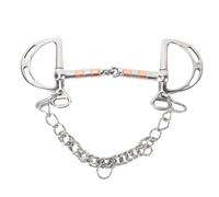 Rhawuy Stainless Steel Slotted Snaffle Bit | Enhanced Control with Hollow Mouth Ring for Equestrian | Dual Chain for Precise Steering/Slowing | Copper Accents, Versatile for Training