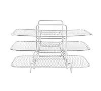 Rhawuy Stainless Steel Stackable Fryer Rack | 3 Layer Baking Rack for Countertop Cooker/Oven/Microwave | Expand Cooking Space, Dehydrate Food | Tarnish - & Dishwasher Safe