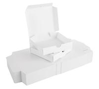 RHBLME Confezione da 100 mini scatole per pizza, 8,9 x 8,9 x 2 cm, piccole scatole per pizza rivestite in argilla, sottili, bianche, per mini pizza, biscotti, torte, bomboniere, matrimoni