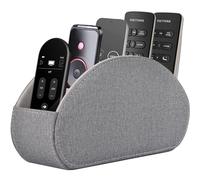 RHCSZ Porta telecomando in pelle PU, porta telecomando TV con 5 scomparti, organizer per comodini, occhiali, pennelli per trucco, gioielli e lettori multimediali, portapenne, matite (grigio)