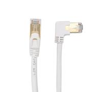 RHCXCYTJ Cavo Ethernet Cat6 ad angolo retto a 90 gradi verso il basso, cavo Ethernet ad angolo retto Cat6 per PC, router, modem, stampante, TV Box, cavo di rete FTP Cat6 da 24 AWG, bianco (angolo