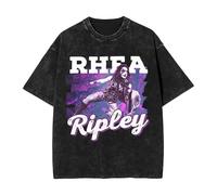 Rhea and Ripley - Maglietta vintage da uomo, a maniche corte, oversize, casual, girocollo lavato, alla moda, retrò, con grafica, Sport-4, XL