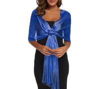 Rheane Scialli e involucri per abiti da sera, scialle da donna, con fibbia, per abiti da sera, feste, matrimoni, H. Royal Blue/Royal Blue (con fibbia blu reale), Large