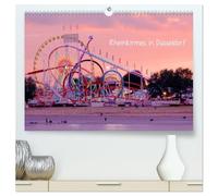 Rheinkirmes in Düsseldorf (hochwertiger Premium Wandkalender 2026 DIN A2 quer), Kunstdruck in Hochglanz: Im Juli wird es bunt in Düsseldorf und es geht rund: Rheinkirmes