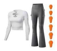Rhepaada Set Abbigliamento Moto Donna con Giacca Mesh e Gonna Pantalone, Riflettente Completo Moto Estivo Protezioni Rimovibili Traspirante Streetwear Urban Pendolare Touring Yoga Fitness