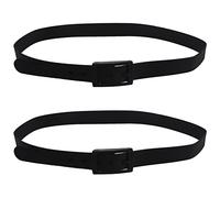 Rheross 2 x cintura in silicone da uomo e donna con fibbia in plastica e gomma, stile pelle, regolabile, colore nero, Nero , Taglia