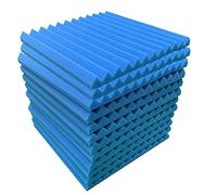 Rheross acustici in schiuma 12 pezzi, da parete insonorizzati, 30 x 30 x 5 cm, pannello fonoassorbente ad alta densità per pareti, blu