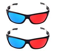 Rheross Anaglifici in stile semplice, occhiali 3D, 2 pezzi, colore: rosso/blu/ciano