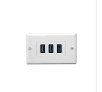 Rheross Pannello a tre porte USB 3.0, trasmissione di informazioni multifunzione, ricarica ad alta velocità, pannello americano a tre porte