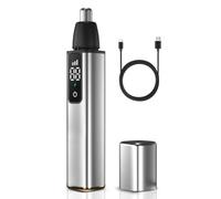 Rheross Rasoio per del naso da uomo, ricaricabile tramite USB, per orecchie e naso, con display LCD, strumento di taglio professionale -B