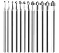 Rheross Set di Frese per Intaglio A Forma di Cono Cilindrico da 12 Pezzi Set di Frese per Gioielli Gambo per Creazione di Gioielli Frese per Incastonatura di Pietre per Lapidario 008-040