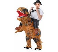 RHESHIN Costume a T rex da degradimento gonfiabile, dinosauro per adulti, intrattenitore (Brown)