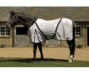 Rhinegold Coperta antimosche con Copertura per Il Collo - 7/0 - Bianco