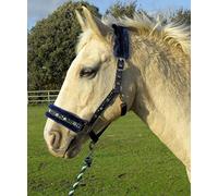 Rhinegold Crystal Star - Set Copricapo e Corda, N Crystal Star - Set di collari e Corda, Blu Navy/Verde, Shetland