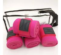 Rhinegold Elasticated Training Bandages-Raspberry, Bende Elastiche da Allenamento, Colore: Lampone Unisex-Adulto, Taglia Unica