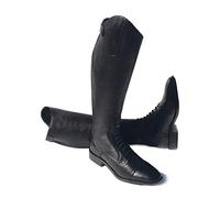 Rhinegold Leather Laced Riding Boot-10 Elite Luxus-Stivaletto da Equitazione in Pelle con Lacci (44)-Calf1 Equestre, Nero, Size 10 (EU44) -Calf 1