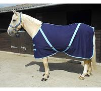 Rhinegold Lenzuolo estivo in cotone, blu navy rilegato Baby Blue, 4'3"