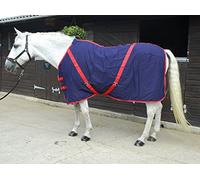 Rhinegold Lenzuolo estivo in cotone, blu navy rilegato rosso, 4'6"