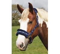 Rhinegold Logo Headcollar Fleece Trim-Pony-Blue, Cavezza Unisex-Adulto, Blu