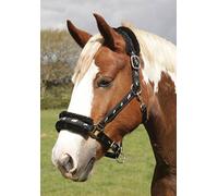 Rhinegold Logo Headcollar Fleece Trim-COB-Black, Cavezza Unisex-Adulto, Nero