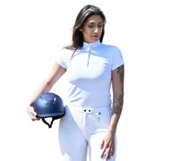 Rhinegold Short Sleeve Ladies Equestrian Show Shirt Camicia Equestre, Bianco, S Donna