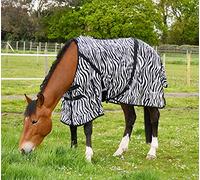 Rhinegold Tappeto Mosca con Copertura Collo Cavallo, Stampa zebrata, 145 cm