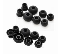 Rhinenet Cuscinetti auricolari di ricambio per auricolari Powerbeats 2 e Powerbeats 3, in silicone, adatti anche per auricolari in-ear wireless e cablati con ugello da 5,5-6,5 mm, set da 8 paia (nero)