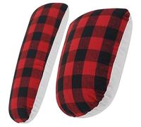 Rhinenet Set di 2 cuscinetti da stiro per asse da stiro, con inserto per ago da cucito, accessori per cucire, tappetino da stiro cilindrico lungo + tappetino da stiro ovale (rosso/nero)