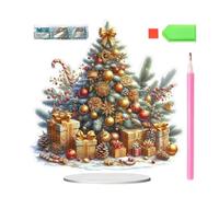 Rhinestone Art Kit, 2D Acrylic Gem Crafts, Rhinestone Art for Kids, Sparkling Christmas Decor, Family-Friendly Display with Compact Design, Holiday Decoration for Farmhouse and Home