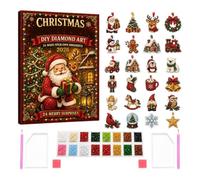 Rhinestone Art Kit, calendario di Natale Countdown Calendar, 24 giorni in | Rhinestone Countdown Kit, 24 Day Ornament Set Offers A Festive Craft Activity for Home Workshops, Apartments, Studios, and Li