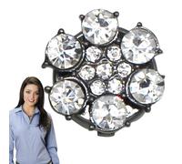 Rhinestone Button Covers - Button Covers Rhinestone Buttons | Decorative Buttons, Detachable Flower Button, Shirt Button Clips for Shirt, Tuxedo, Suit