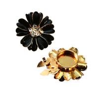 Rhinestone Button Covers - Trendy 3D Rhinestone Flower Clip Flower Shaped Decor,Easy Installation Fabric Covered Buttons - For Sewing Dress Jeans Fabric Blouse Clothing Clothes Shirt