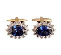 Rhinestone Crystal Cufflinks for Men & Women, Personalized French Cuff Links for Business Shirts & Formal Attire(Blauw)