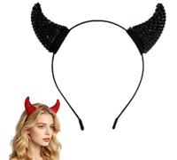 Rhinestone Devil Horn Hair Clips, Sparkly Bull Horn Headpiece with Snap Clips, Lightweight Comfortable Halloween Party Barrettes for Cosplay,Costume Accessories