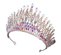 Rhinestone-Encrusted Bridal Headband Crown - Alloy For Pageants & Weddings(Rose gold colored diamonds)