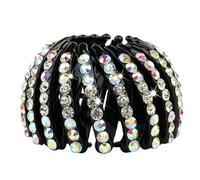 Rhinestone Hair Clip, Expandable Bun Shaper, Bird Nest Design, Colorful Donut Bun Maker, Sparkling Accessory, Ideal for Women & Girls, Perfect for Special Occasions & Everyday Styling